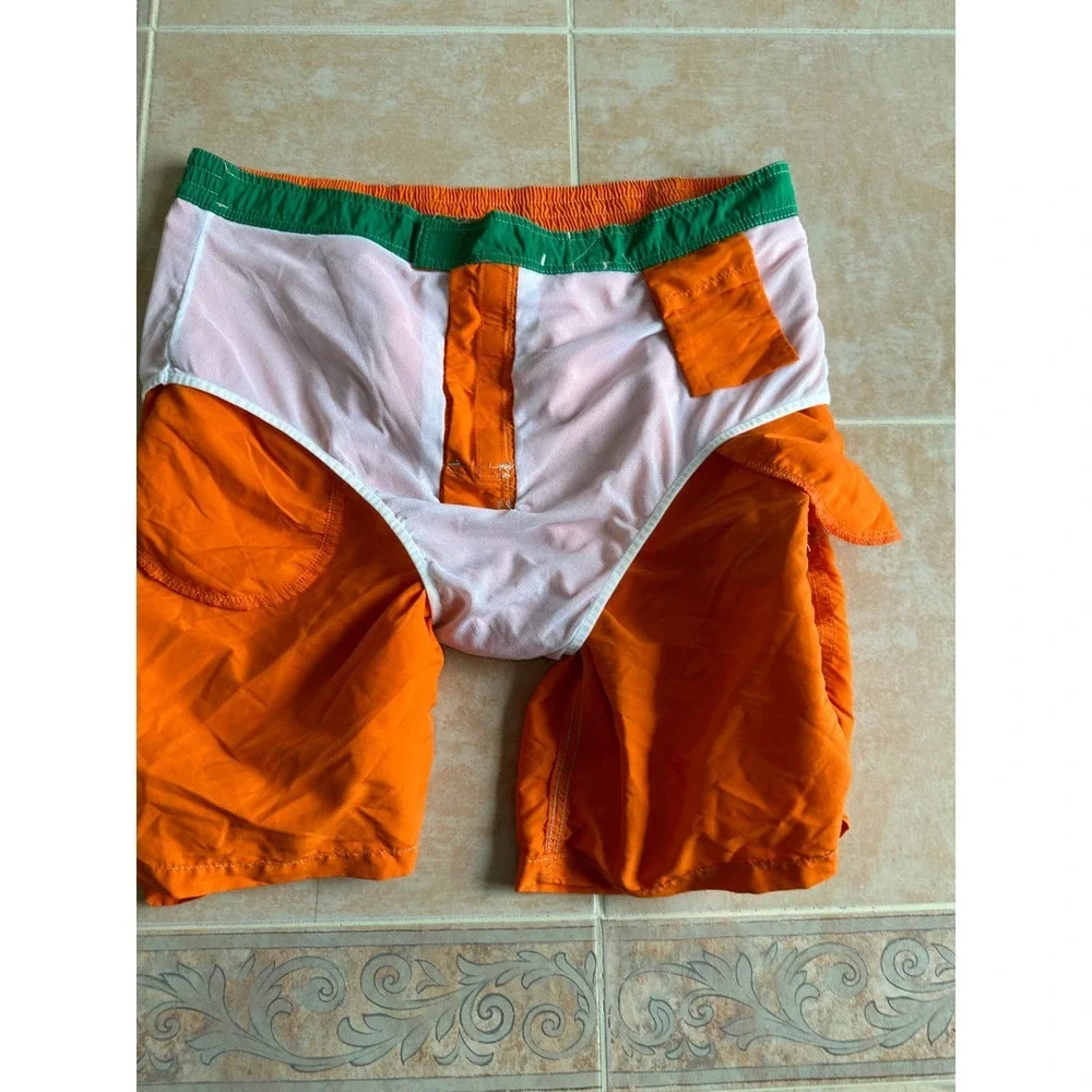 Polo Ralph Lauren Nylon swim Trunks‎ shorts Orange neon Men size XL
